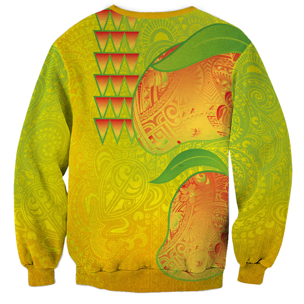 Hawaiian Mango Sweatshirt Polynesian Art Pattern and Kakau Tattoo LT03 - Polynesian Pride