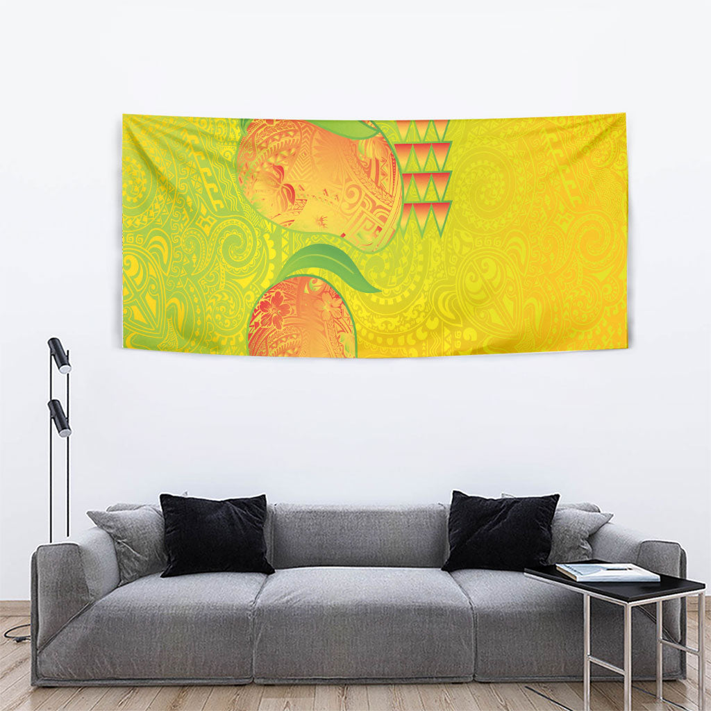 Hawaiian Mango Tapestry Polynesian Art Pattern and Kakau Tattoo LT03 - Polynesian Pride