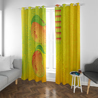Hawaiian Mango Window Curtain Polynesian Art Pattern and Kakau Tattoo LT03 With Grommets Yellow - Polynesian Pride