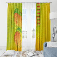 Hawaiian Mango Window Curtain Polynesian Art Pattern and Kakau Tattoo LT03 - Polynesian Pride