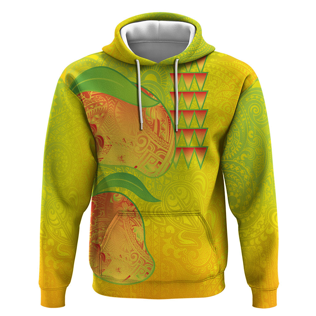 Hawaiian Mango Zip Hoodie Polynesian Art Pattern and Kakau Tattoo LT03 Pullover Hoodie Yellow - Polynesian Pride