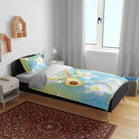 Hawaiian Ukulele Avocado Bedding Set Leis and Polynesian Pattern LT03 - Polynesian Pride