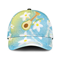 Hawaiian Ukulele Avocado Classic Cap Leis and Polynesian Pattern
