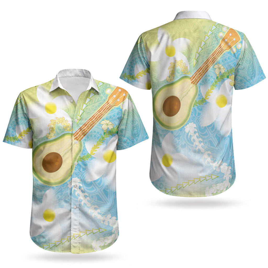 Hawaiian Ukulele Avocado Couples Matching Summer Maxi Dress and Hawaiian Shirt Leis and Polynesian Pattern LT03 - Polynesian Pride