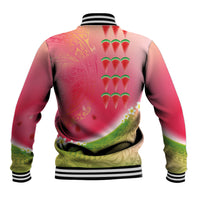 Hawaiian Watermelon Baseball Jacket with Kakau Art Tattoo LT03 - Polynesian Pride