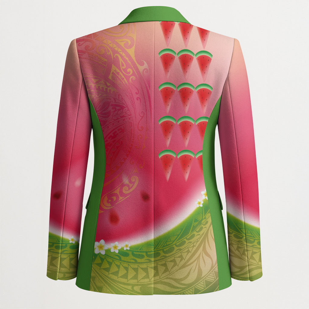 Hawaiian Watermelon Blazer with Kakau Art Tattoo LT03 - Polynesian Pride