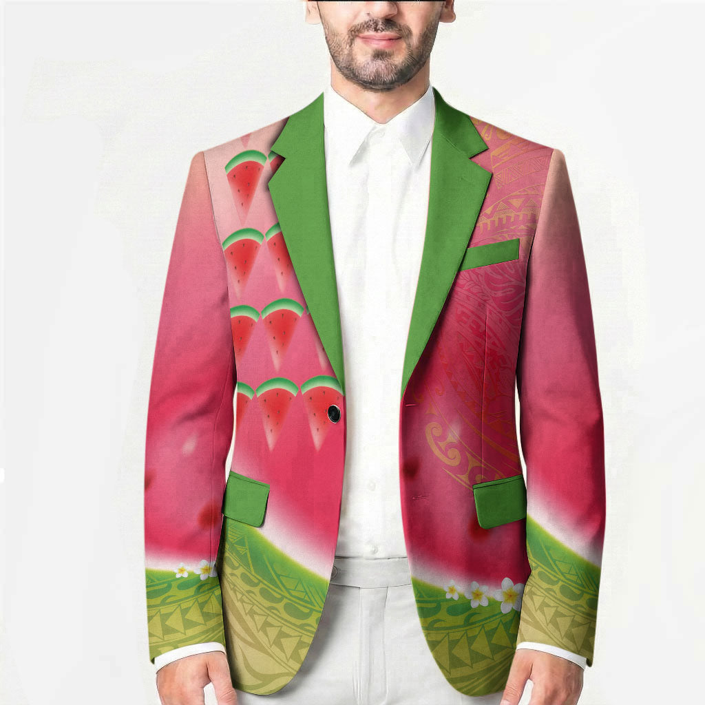 Hawaiian Watermelon Blazer with Kakau Art Tattoo LT03 - Polynesian Pride