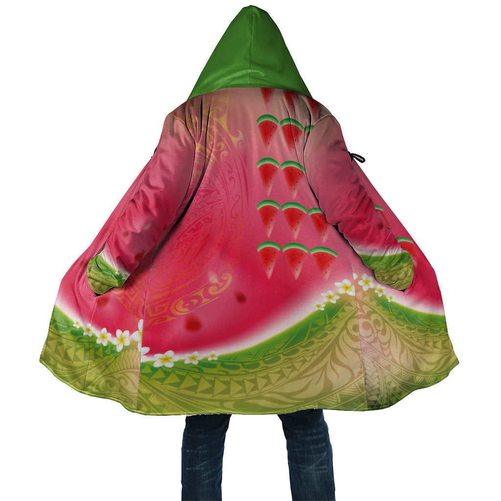Hawaiian Watermelon Cloak with Kakau Art Tattoo LT03 Unisex Multicolor - Polynesian Pride