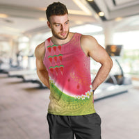 Hawaiian Watermelon Men Tank Top with Kakau Art Tattoo LT03 Multicolor - Polynesian Pride