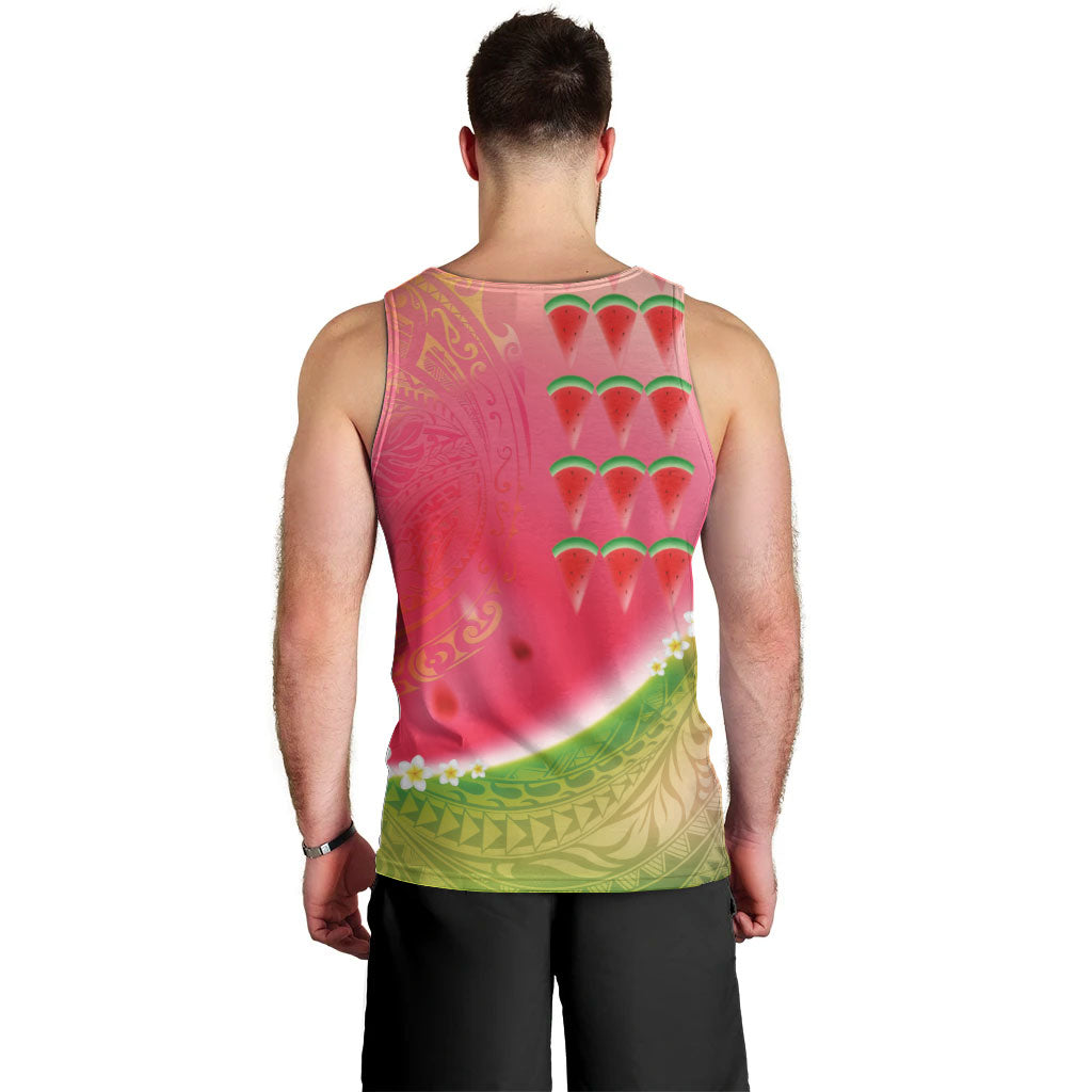 Hawaiian Watermelon Men Tank Top with Kakau Art Tattoo LT03 - Polynesian Pride
