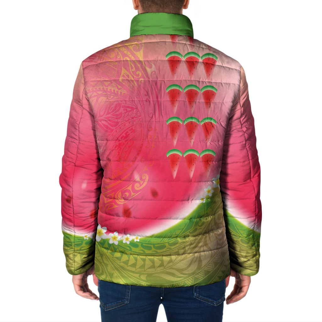 Hawaiian Watermelon Padded Jacket with Kakau Art Tattoo LT03 - Polynesian Pride