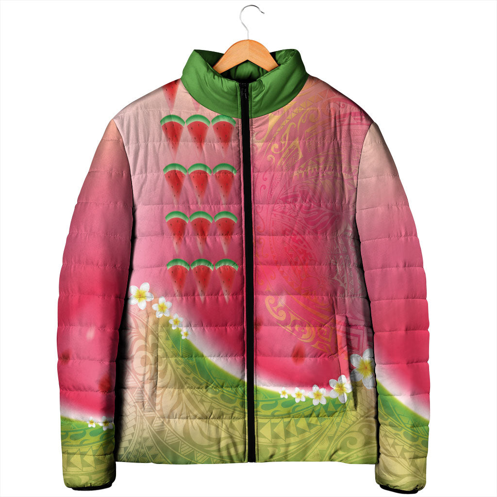 Hawaiian Watermelon Padded Jacket with Kakau Art Tattoo LT03 - Polynesian Pride