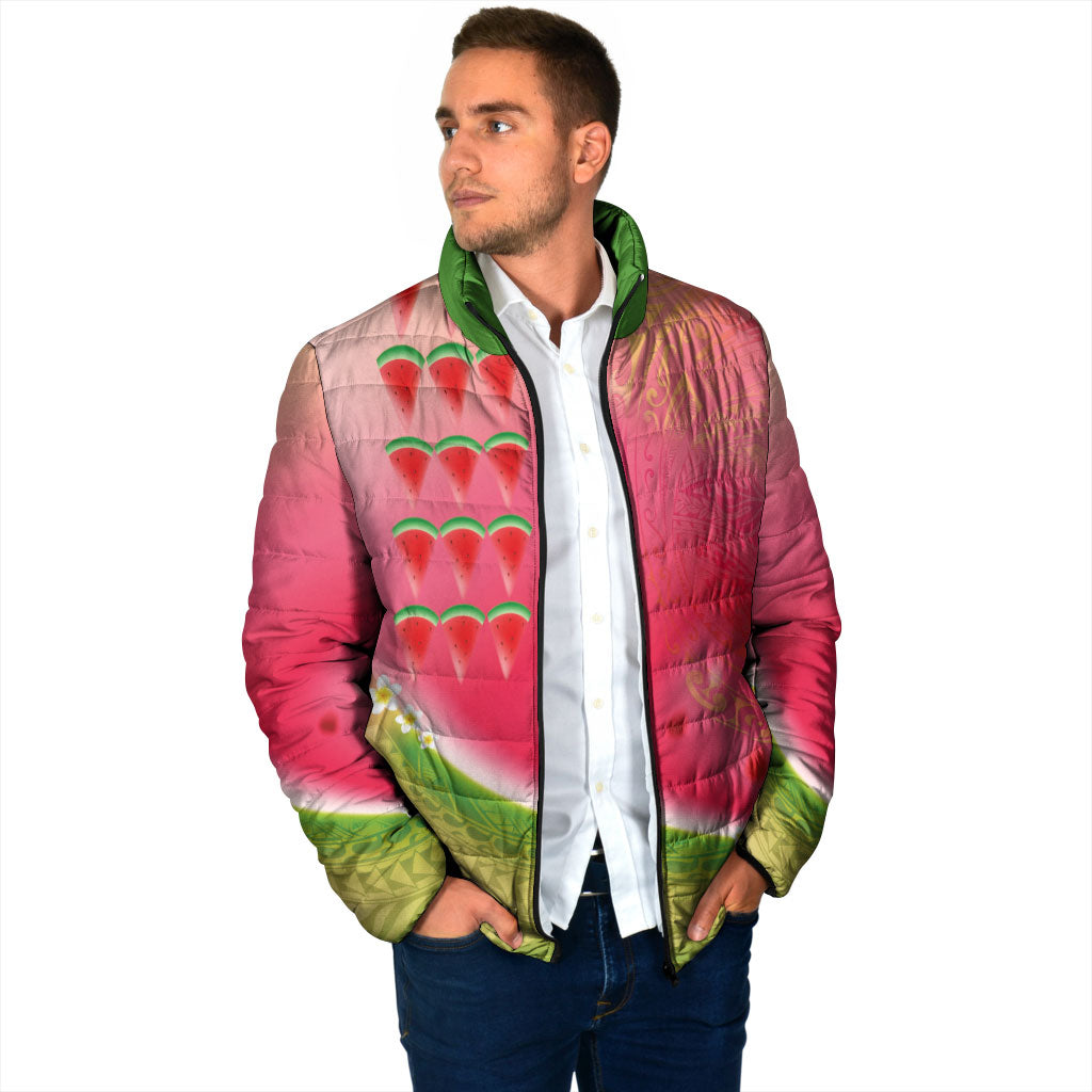Hawaiian Watermelon Padded Jacket with Kakau Art Tattoo LT03 - Polynesian Pride