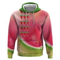 Hawaiian Watermelon Zip Hoodie with Kakau Art Tattoo LT03 Pullover Hoodie Multicolor - Polynesian Pride