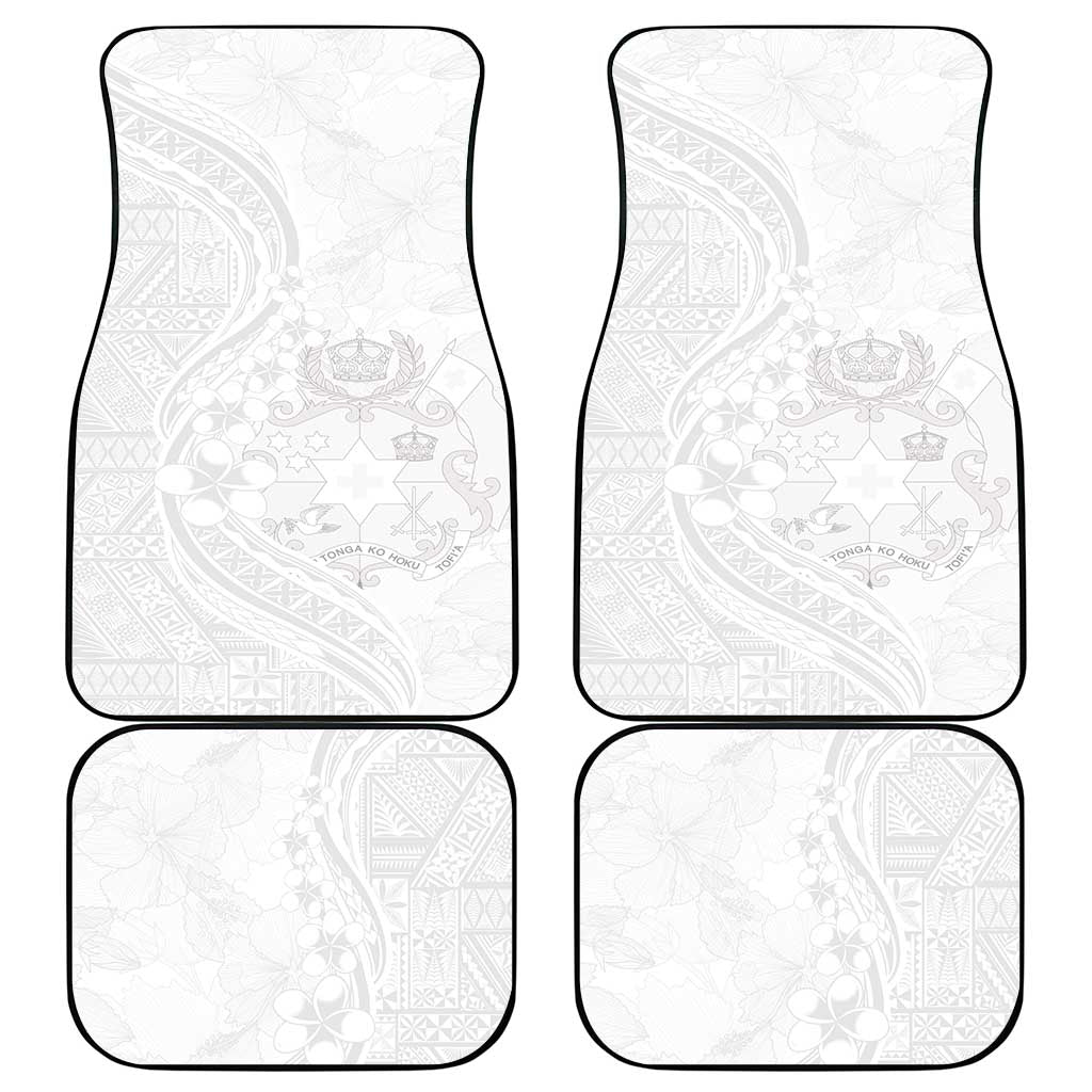 Tonga Faka Sepitema Car Mats Ngatu Pattern with Plumeria and Hibiscus LT03 - Polynesian Pride