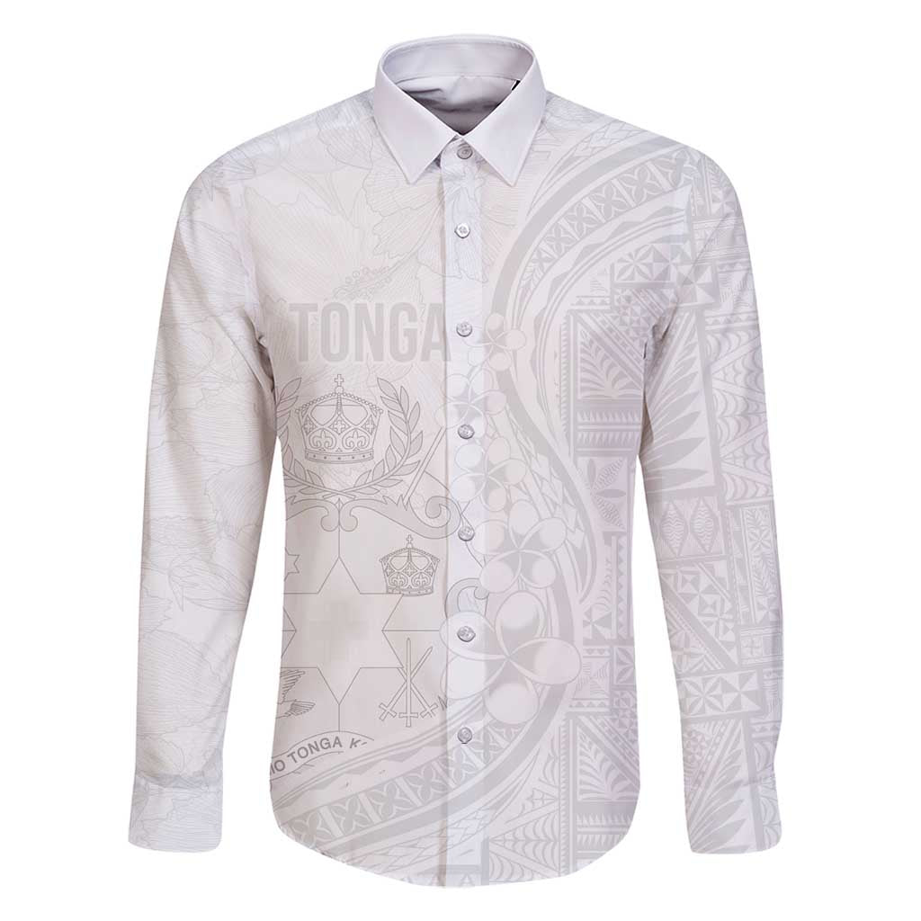 Tonga Faka Sepitema Family Matching Long Sleeve Bodycon Dress and Hawaiian Shirt Ngatu Pattern with Plumeria and Hibiscus