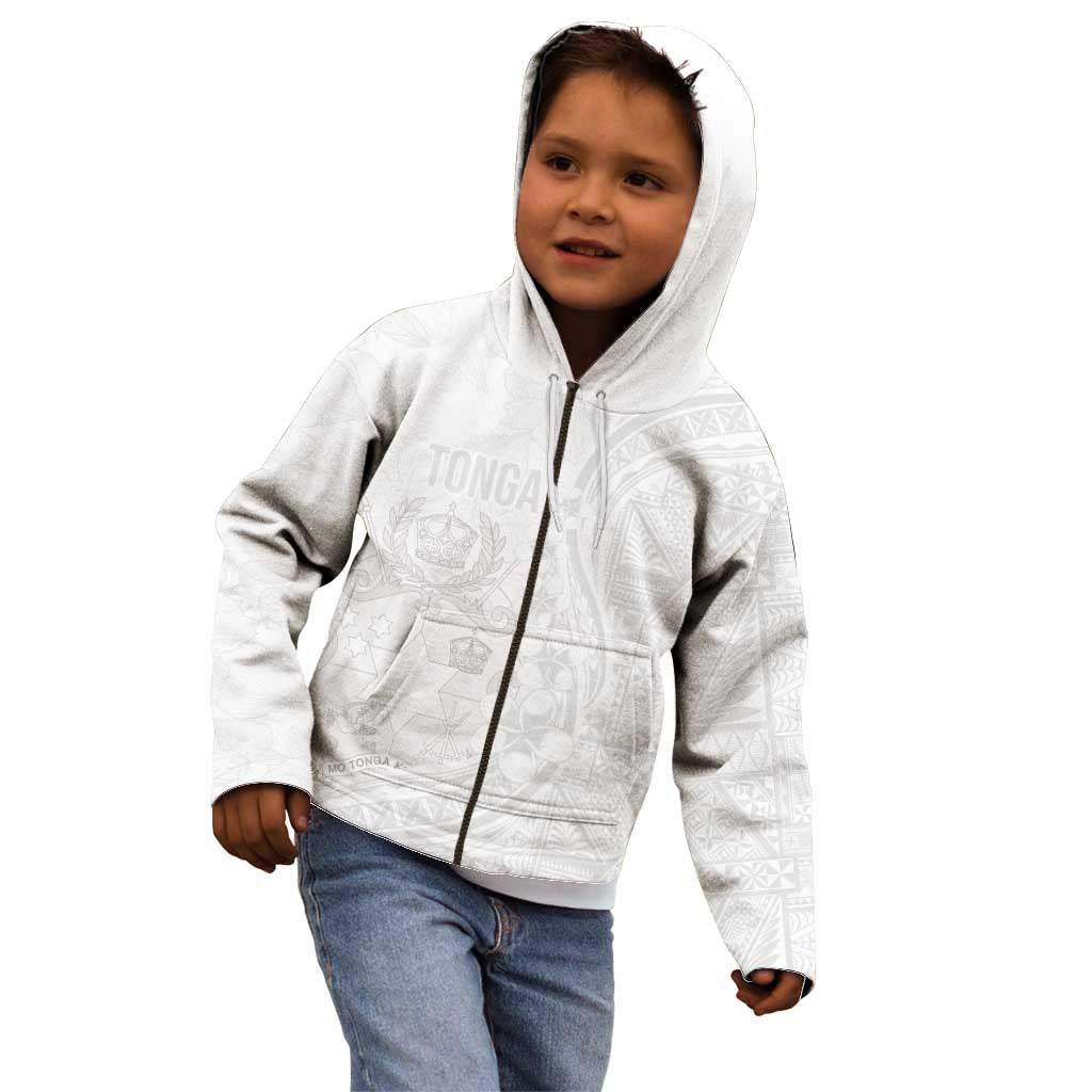 Tonga Faka Sepitema Kid Hoodie Ngatu Pattern with Plumeria and Hibiscus