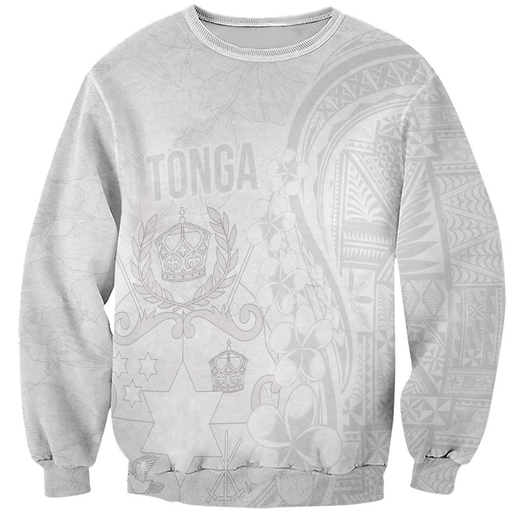 Tonga Faka Sepitema Sweatshirt Ngatu Pattern with Plumeria and Hibiscus