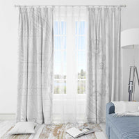 Tonga Faka Sepitema Window Curtain Ngatu Pattern with Plumeria and Hibiscus LT03 - Polynesian Pride