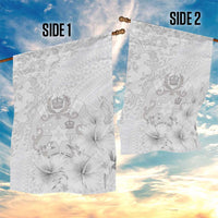 Tonga Faka Sepitema Garden Flag Ngatu and Floral Pattern with Blooming Hibiscus LT03 - Polynesian Pride