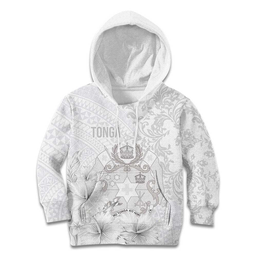 Tonga Faka Sepitema Kid Hoodie Ngatu and Floral Pattern with Blooming Hibiscus