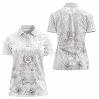 Tonga Faka Sepitema Women Polo Shirt Ngatu and Floral Pattern with Blooming Hibiscus