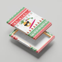 Hawaiian Mele Kalikimaka Canvas Wall Art Funny Pineapple Surfing with Map Christmas Stripe Elements LT03 - Polynesian Pride