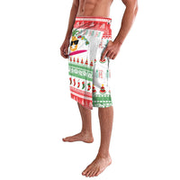 Hawaiian Mele Kalikimaka Lavalava Funny Pineapple Surfing with Map Christmas Stripe Elements LT03 - Polynesian Pride