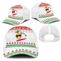 Hawaiian Mele Kalikimaka Mesh Trucker Cap Funny Pineapple Surfing with Map Christmas Stripe Elements LT03 - Polynesian Pride