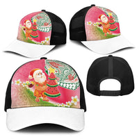 Hawaiian Watermelon Mele Kalikimaka Baseball Net Cap Tropical Tribal Pattern with Funny Santa Claus LT03 - Polynesian Pride