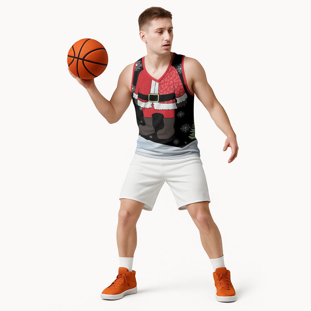 Polynesian Santa Claus Costume Funny Basketball Jersey LT03 - Polynesian Pride