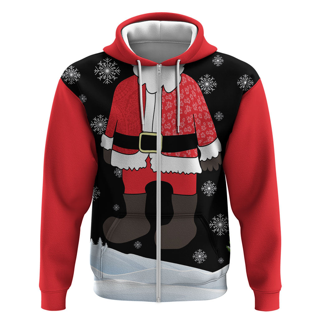 Polynesian Santa Claus Costume Funny Hoodie LT03 Zip Hoodie Multicolor - Polynesian Pride