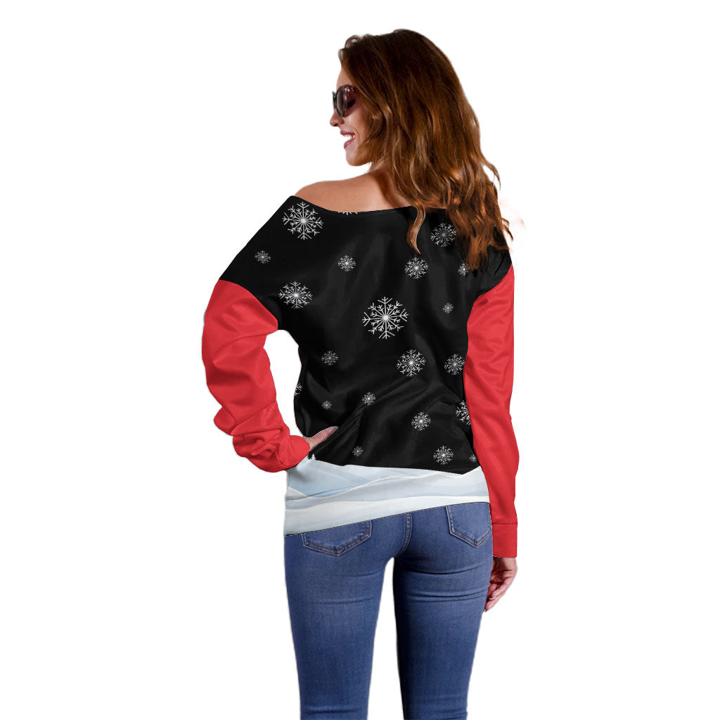 Polynesian Santa Claus Costume Funny Off Shoulder Sweater LT03 - Polynesian Pride