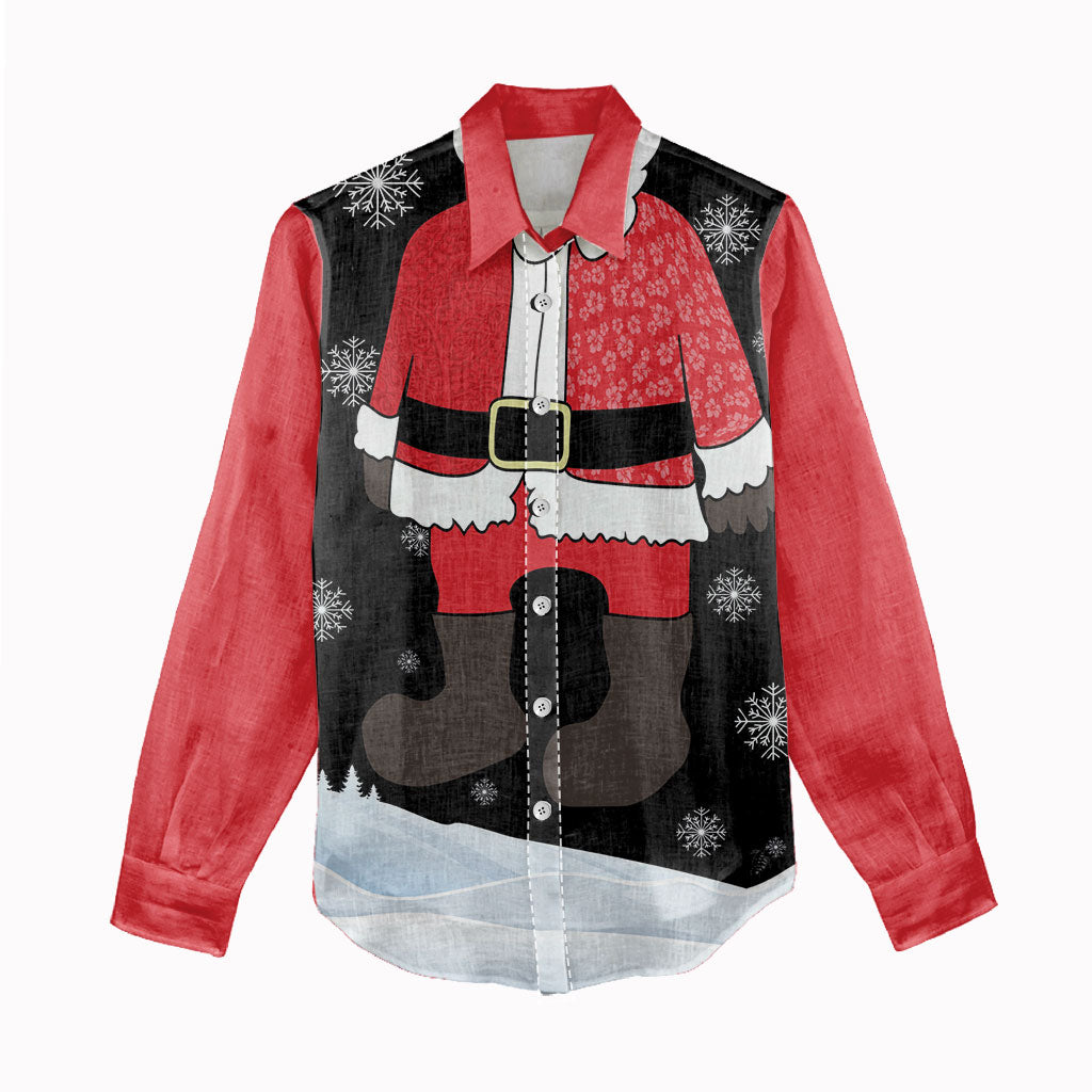 Polynesian Santa Claus Costume Funny Women Casual Shirt LT03 - Polynesian Pride