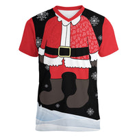 Polynesian Santa Claus Costume Funny Women V-Neck T-Shirt LT03 Female Multicolor - Polynesian Pride