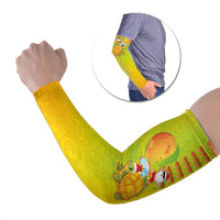 Hawaiian Mango Mele Kalikimaka Arm Sleeves Santa Claus Surfing with Turtle Mango Christmas LT03 Set of 2 Multicolor - Polynesian Pride