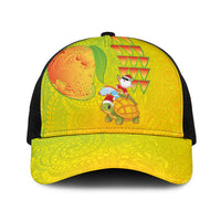 Hawaiian Mango Mele Kalikimaka Baseball Net Cap Santa Claus Surfing with Mango Christmas Turtle LT03 One Size Black Multicolor - Polynesian Pride