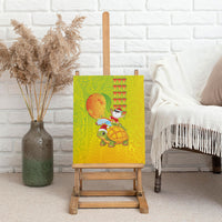 Hawaiian Mango Mele Kalikimaka Canvas Wall Art Santa Claus Surfing with Turtle Mango Christmas LT03 - Polynesian Pride