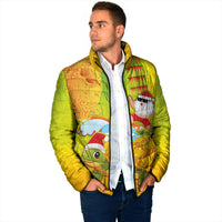 Hawaiian Mango Mele Kalikimaka Padded Jacket Santa Claus Surfing with Turtle Mango Christmas LT03 - Polynesian Pride