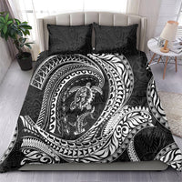 Hawaiian Turtle and Shark Bedding Set Kakau Tribal with Polynesian Pattern Black Color LT03 - Polynesian Pride