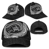 Hawaiian Turtle and Shark Classic Cap Kakau Tribal with Polynesian Pattern Black Color LT03 - Polynesian Pride