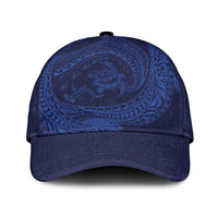 Hawaiian Turtle and Shark Classic Cap Kakau Tribal with Polynesian Pattern Blue Color LT03 Universal Fit Blue - Polynesian Pride