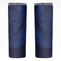Hawaiian Turtle and Shark Skinny Tumbler Kakau Tribal with Polynesian Pattern Blue Color LT03 Blue - Polynesian Pride