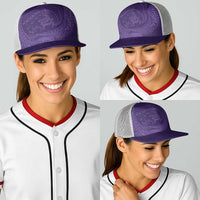 Hawaiian Turtle and Shark Baseball Net Cap Kakau Tribal with Polynesian Pattern Purple Color LT03 - Polynesian Pride