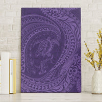 Hawaiian Turtle and Shark Canvas Wall Art Kakau Tribal with Polynesian Pattern Purple Color LT03 Without Frame Purple - Polynesian Pride