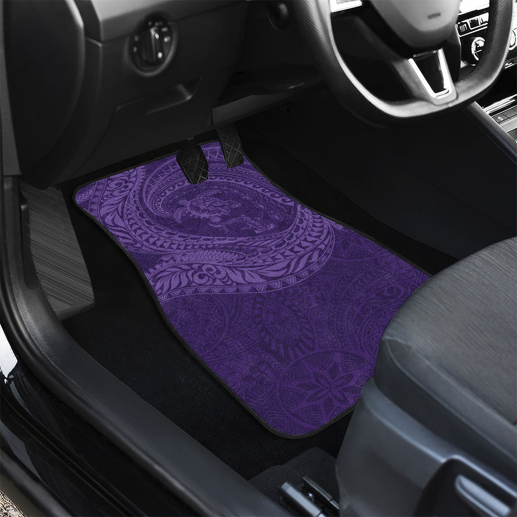 Hawaiian Turtle and Shark Car Mats Kakau Tribal with Polynesian Pattern Purple Color LT03 - Polynesian Pride