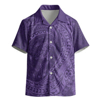 Hawaiian Turtle and Shark Kid Hawaiian Shirt Kakau Tribal with Polynesian Pattern Purple Color LT03 - Polynesian Pride