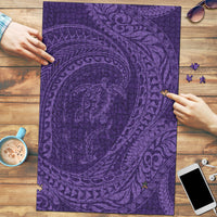 Hawaiian Turtle and Shark Puzzle Kakau Tribal with Polynesian Pattern Purple Color LT03 Purple - Polynesian Pride
