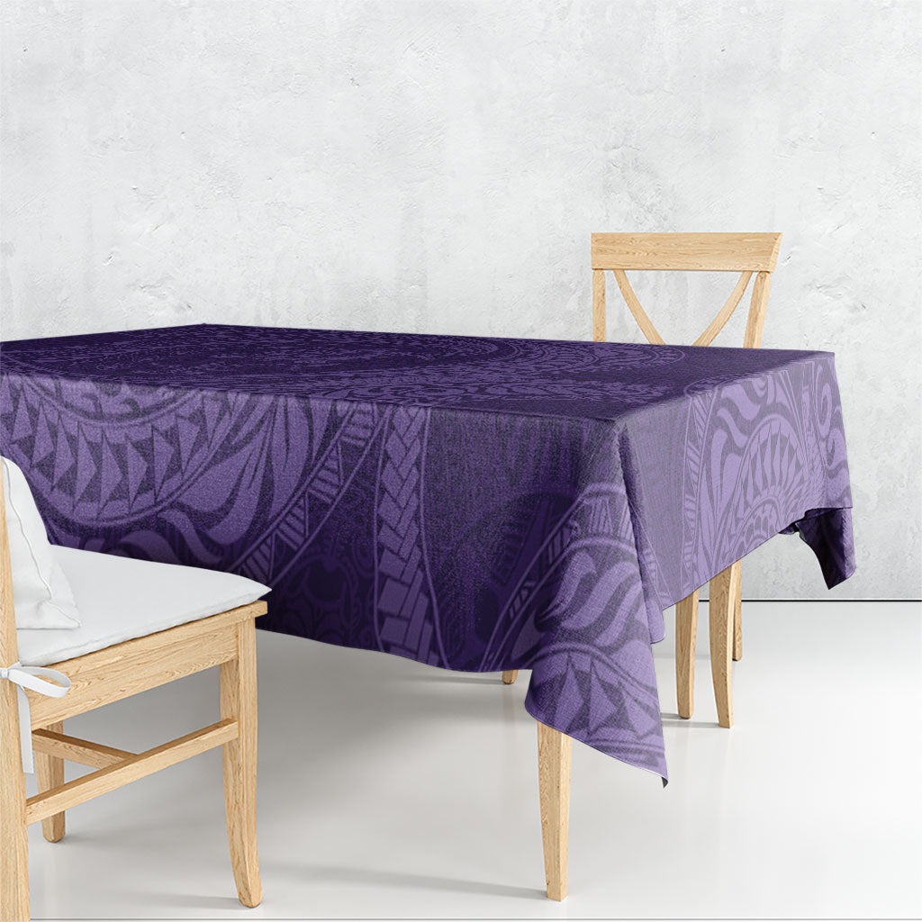 Hawaiian Turtle and Shark Tablecloth Kakau Tribal with Polynesian Pattern Purple Color LT03 - Polynesian Pride