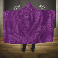 Hawaiian Turtle and Shark Hooded Blanket Kakau Tribal with Polynesian Pattern Pink Color LT03 - Polynesian Pride